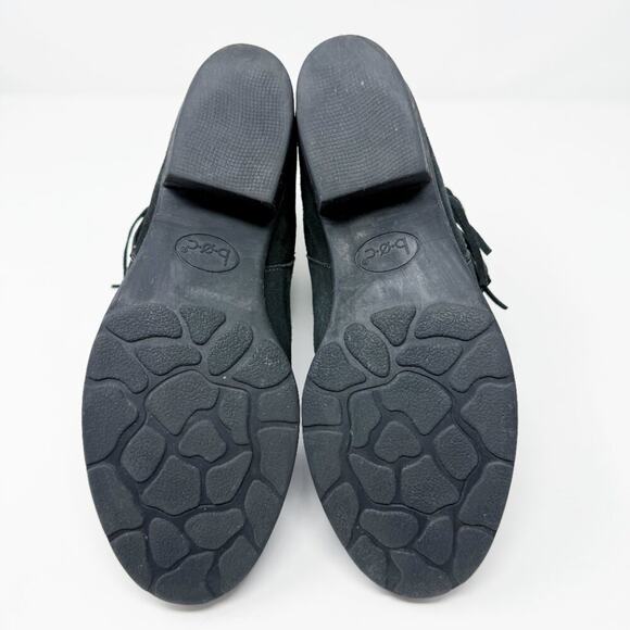 boc Black Suede Ankle Boots with Fringe Women's Size 10 EUC Side Zip - Picture 6 of 10